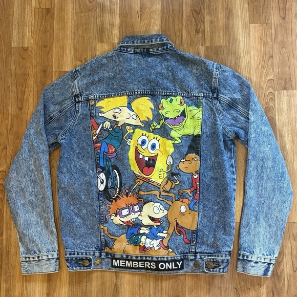 Members Only Other - Members Only Nickelodeon Denim Jacket Size M Rugrats, SpongeBob And Hey Arnold
